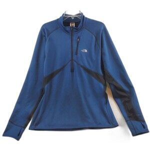 The North Face Jacket Mens Large L Blue Black Quarter Zip Flight Series Pullover